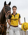 Woman Wearing Full Polo Kit with Horse Mockup