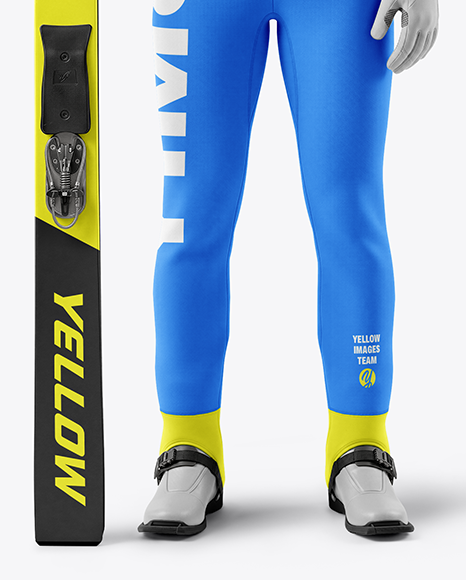 Woman Wearing Full Ski Jumping Kit Mockup