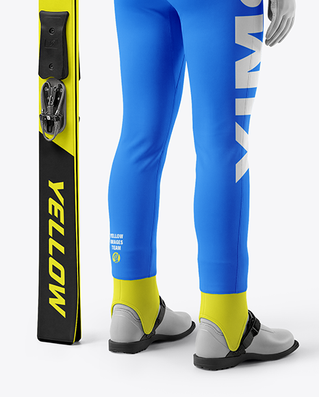 Woman Wearing Full Ski Jumping Kit Mockup