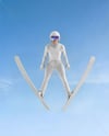 Woman Wearing Full Ski Jumping Kit Mockup