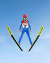 Woman Wearing Full Ski Jumping Kit Mockup