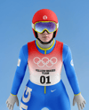 Woman Wearing Full Ski Jumping Kit Mockup