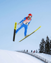 Woman Wearing Full Ski Jumping Kit Mockup