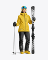 Woman Wearing Full Ski Kit Mockup
