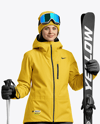 Woman Wearing Full Ski Kit Mockup