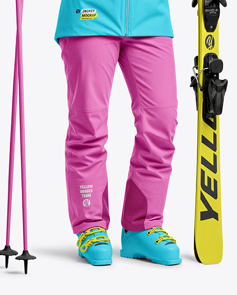Woman Wearing Full Ski Kit Mockup