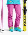 Woman Wearing Full Ski Kit Mockup