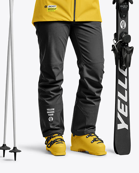 Woman Wearing Full Ski Kit Mockup