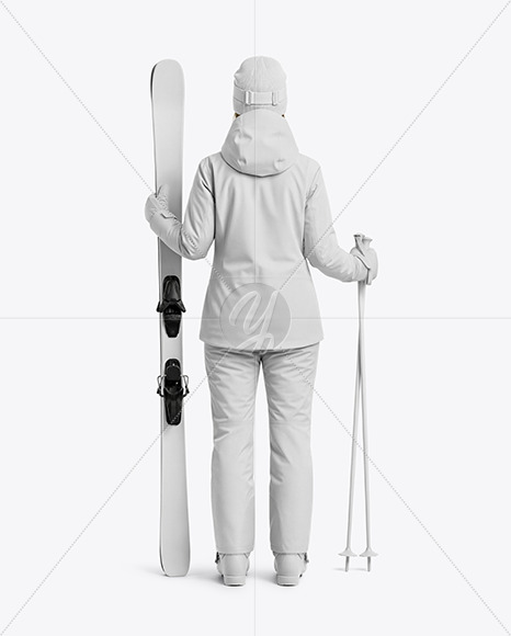Woman Wearing Full Ski Kit Mockup