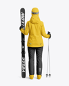 Woman Wearing Full Ski Kit Mockup