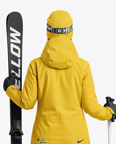 Woman Wearing Full Ski Kit Mockup