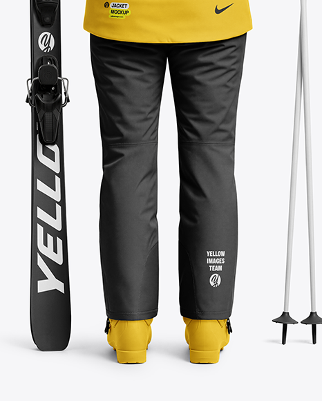 Woman Wearing Full Ski Kit Mockup