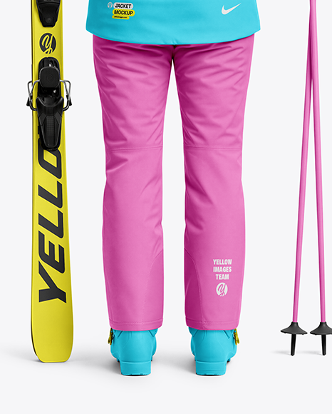 Woman Wearing Full Ski Kit Mockup