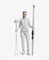 Woman Wearing Full Ski Kit Mockup