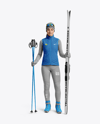 Woman Wearing Full Ski Kit Mockup