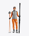 Woman Wearing Full Ski Kit Mockup
