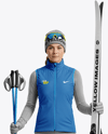 Woman Wearing Full Ski Kit Mockup