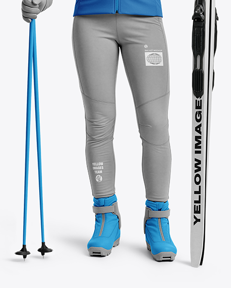 Woman Wearing Full Ski Kit Mockup