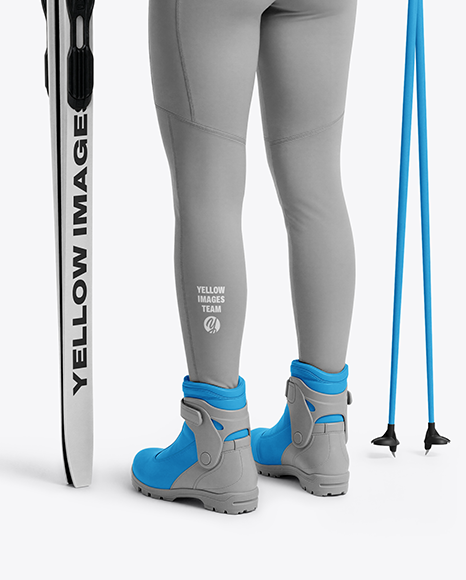 Woman Wearing Full Ski Kit Mockup