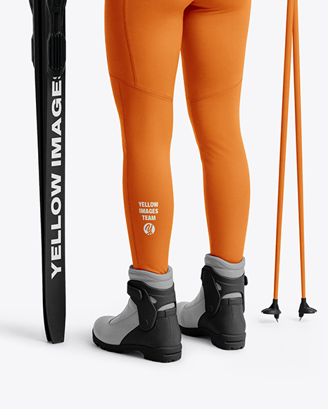 Woman Wearing Full Ski Kit Mockup