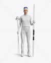 Woman Wearing Full Ski Kit Mockup
