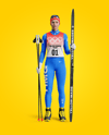 Woman Wearing Full Ski Kit Mockup