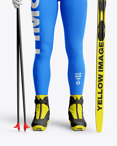Woman Wearing Full Ski Kit Mockup