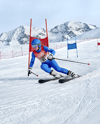 Woman Wearing Full Slalom Ski Kit Mockup