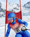 Woman Wearing Full Slalom Ski Kit Mockup