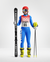 Woman Wearing Full Slalom Ski Kit Mockup