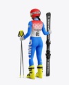 Woman Wearing Full Slalom Ski Kit Mockup