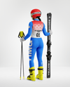 Woman Wearing Full Slalom Ski Kit Mockup