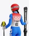 Woman Wearing Full Slalom Ski Kit Mockup
