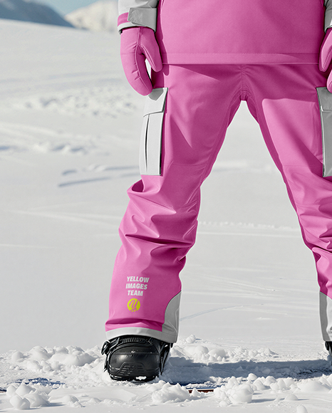 Woman Wearing Full Snowboard Kit Mockup