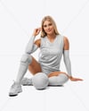 Woman Wearing Full Volleyball Kit Mockup
