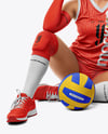 Woman Wearing Full Volleyball Kit Mockup