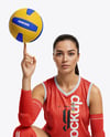 Woman Wearing Full Volleyball Kit Mockup