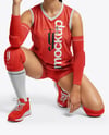 Woman Wearing Full Volleyball Kit Mockup