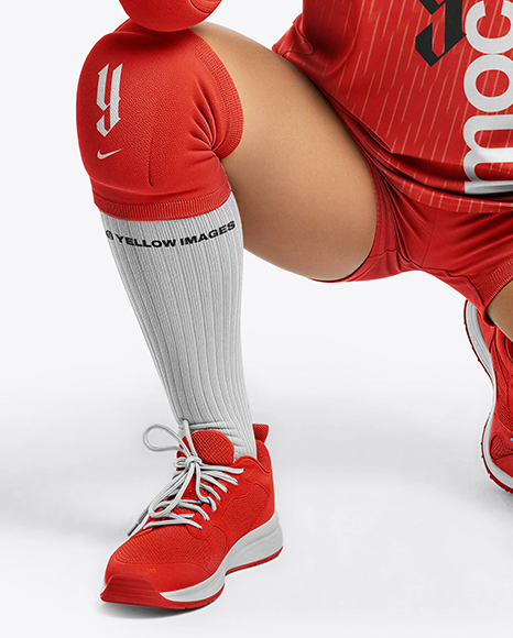 Woman Wearing Full Volleyball Kit Mockup
