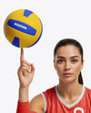 Woman Wearing Full Volleyball Kit Mockup
