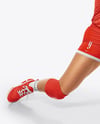 Woman Wearing Full Volleyball Kit with Ball Mockup