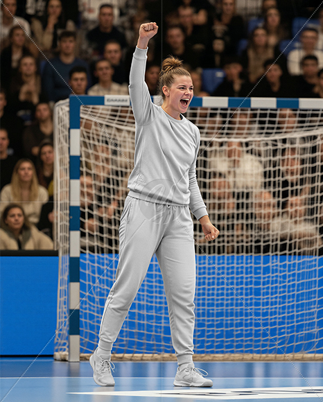 Woman Wearing Handball Goalkeeper Kit Mockup