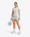 Woman Wearing Padel Tennis Uniform Mockup