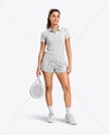 Woman Wearing Padel Tennis Uniform Mockup