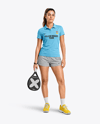 Woman Wearing Padel Tennis Uniform Mockup