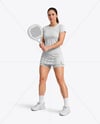Woman Wearing Padel Tennis Uniform Mockup