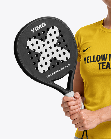 Woman Wearing Padel Tennis Uniform Mockup