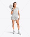 Woman Wearing Padel Tennis Uniform Mockup