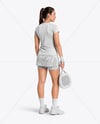 Woman Wearing Padel Tennis Uniform Mockup