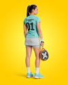 Woman Wearing Padel Tennis Uniform Mockup